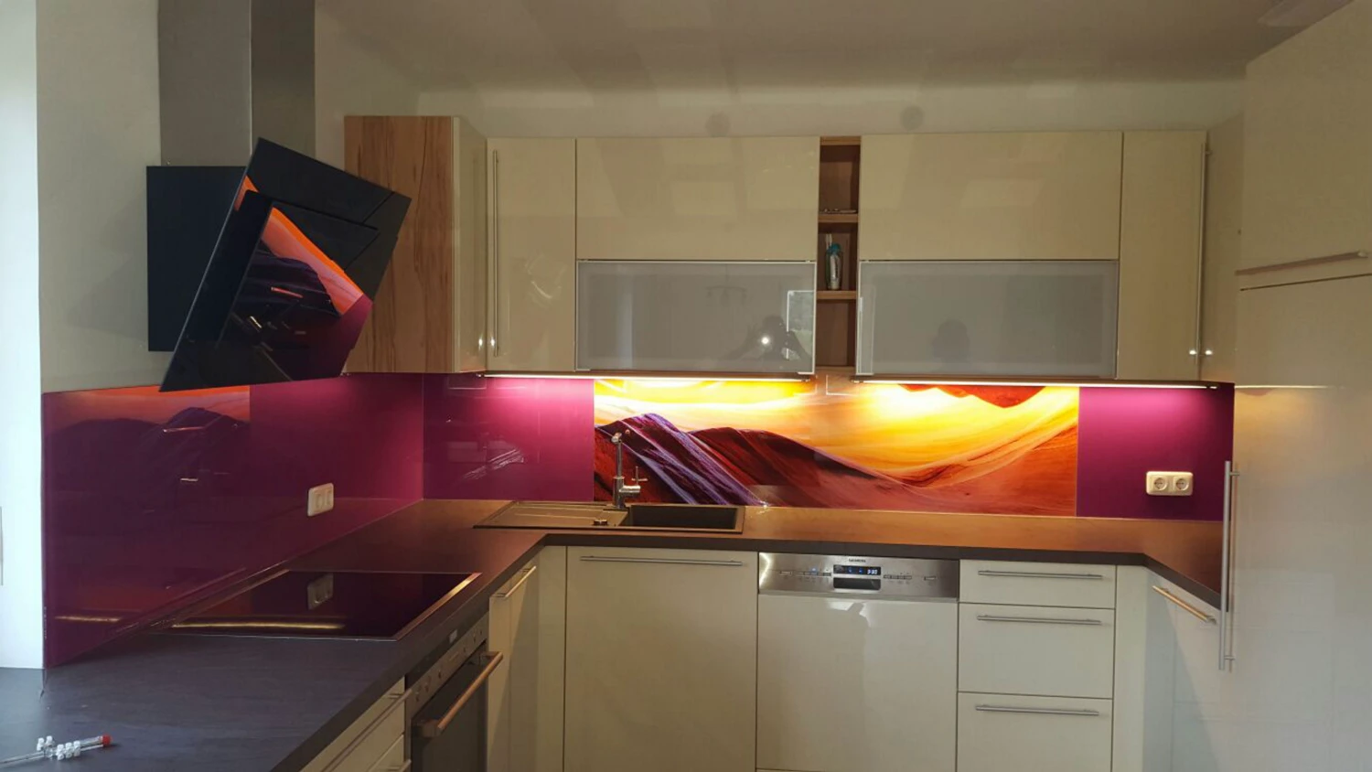Küchenrückwand aus Glas